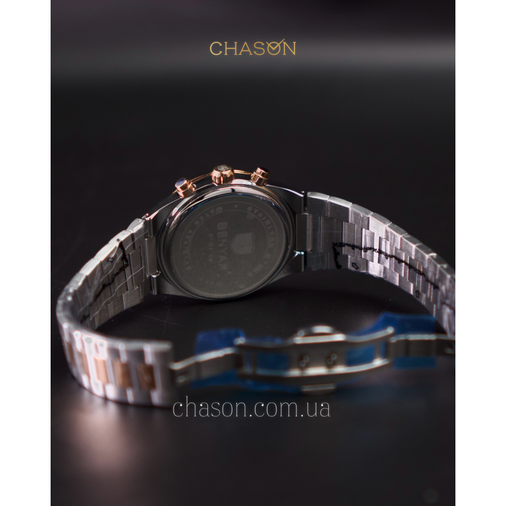 Чоловічий годинник Benyar BY-5214 Silver-Gold-Black