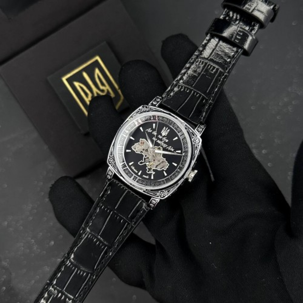 Годинник механічний Awarder 021 (2D) Скелетон Де би не був Silver-Black