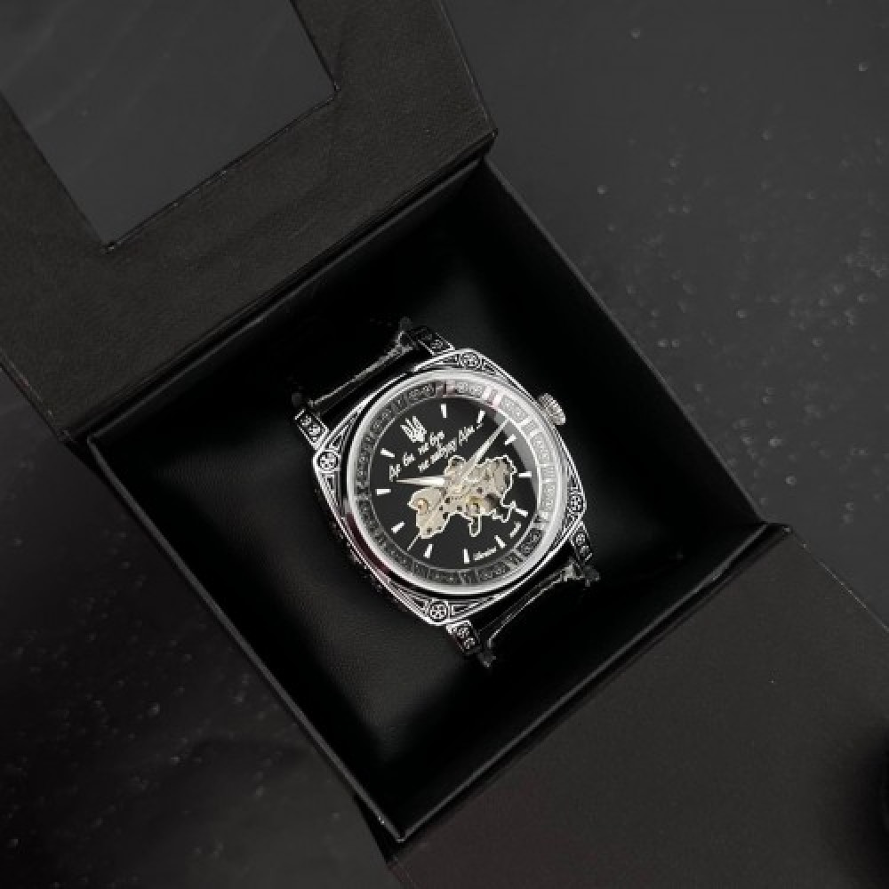 Годинник механічний Awarder 021 (2D) Скелетон Де би не був Silver-Black