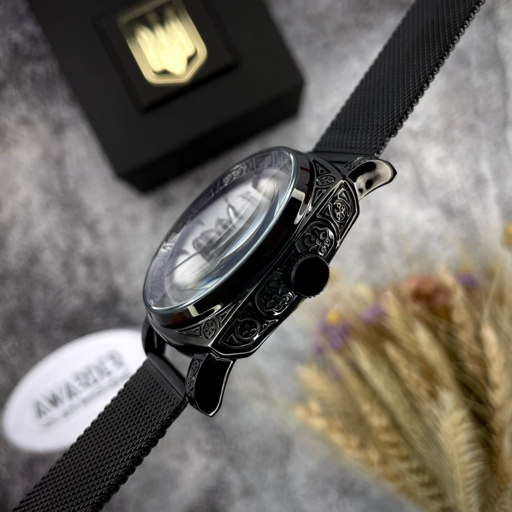 Мужские часы Awarder 021-3D Где бы ни был Black-White Mesh