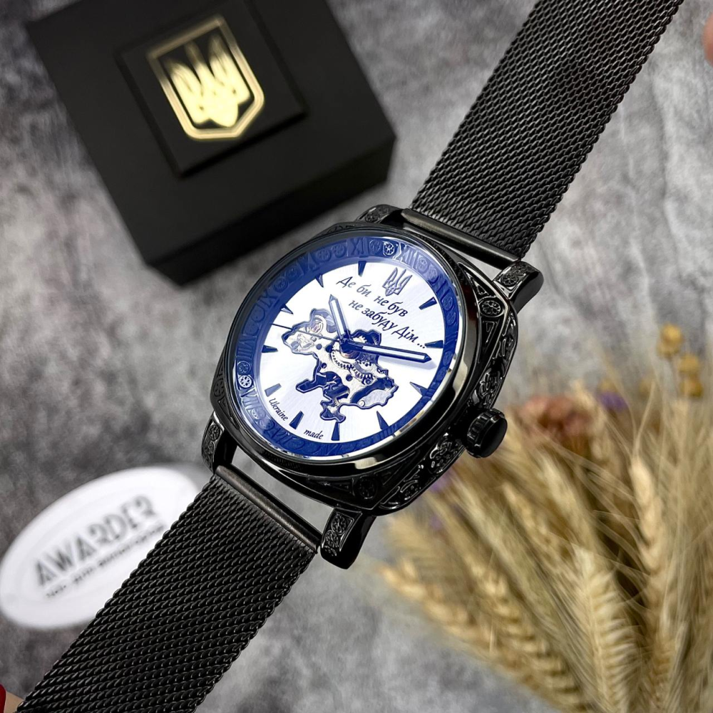 Мужские часы Awarder 021-3D Где бы ни был Black-White Mesh
