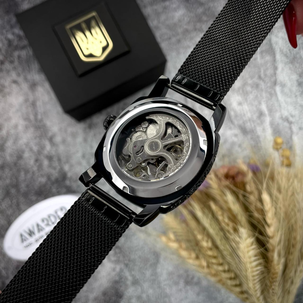 Мужские часы Awarder 021-3D Где бы ни был Black-White Mesh