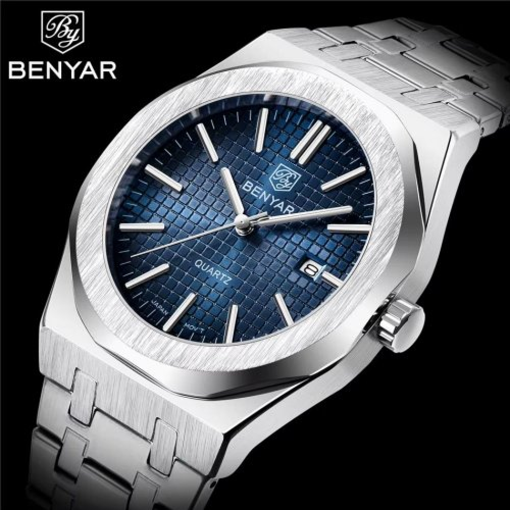 Чоловічий годинник Benyar BY-5156 Silver-Blue