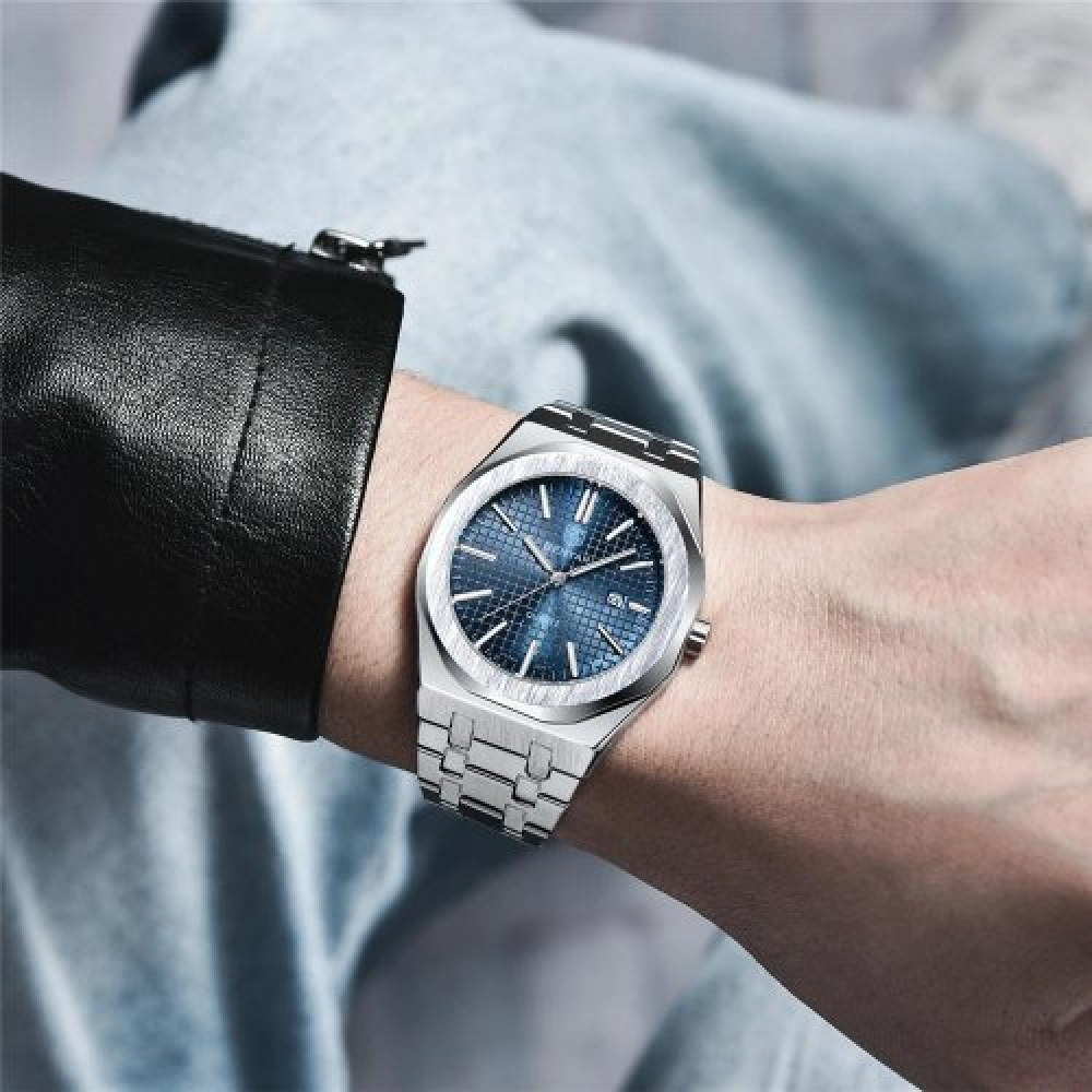 Чоловічий годинник Benyar BY-5156 Silver-Blue
