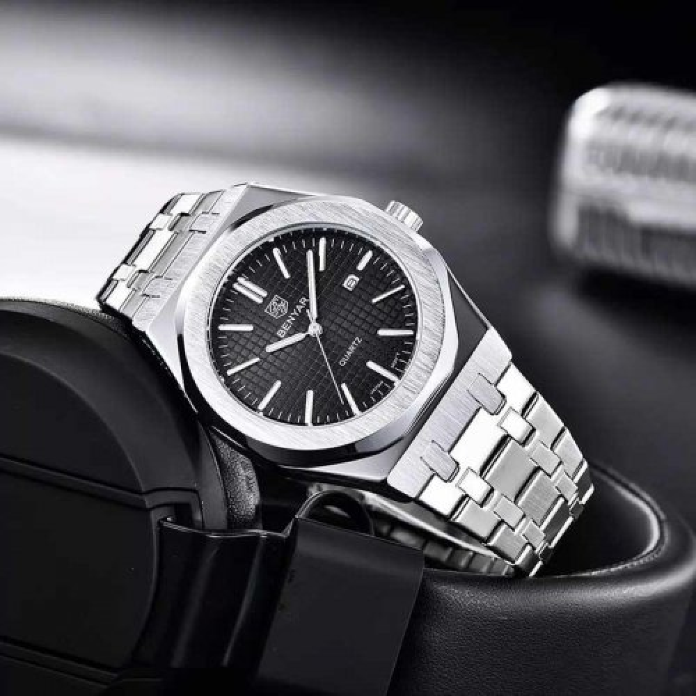 Чоловічий годинник Benyar BY-5156 Silver-Black 1