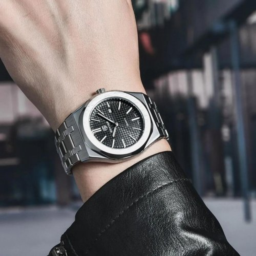 Чоловічий годинник Benyar BY-5156 Silver-Black 1