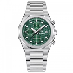 Чоловічий годинник Benyar BY-5216 Silver-Green Чоловічий годинник Benyar BY-5216 Silver-Green