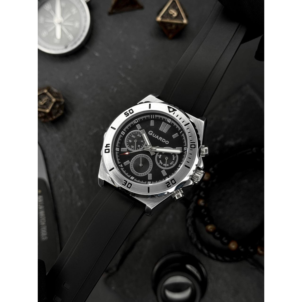  Чоловічий годинник GUARDO 012757-1 silver-black