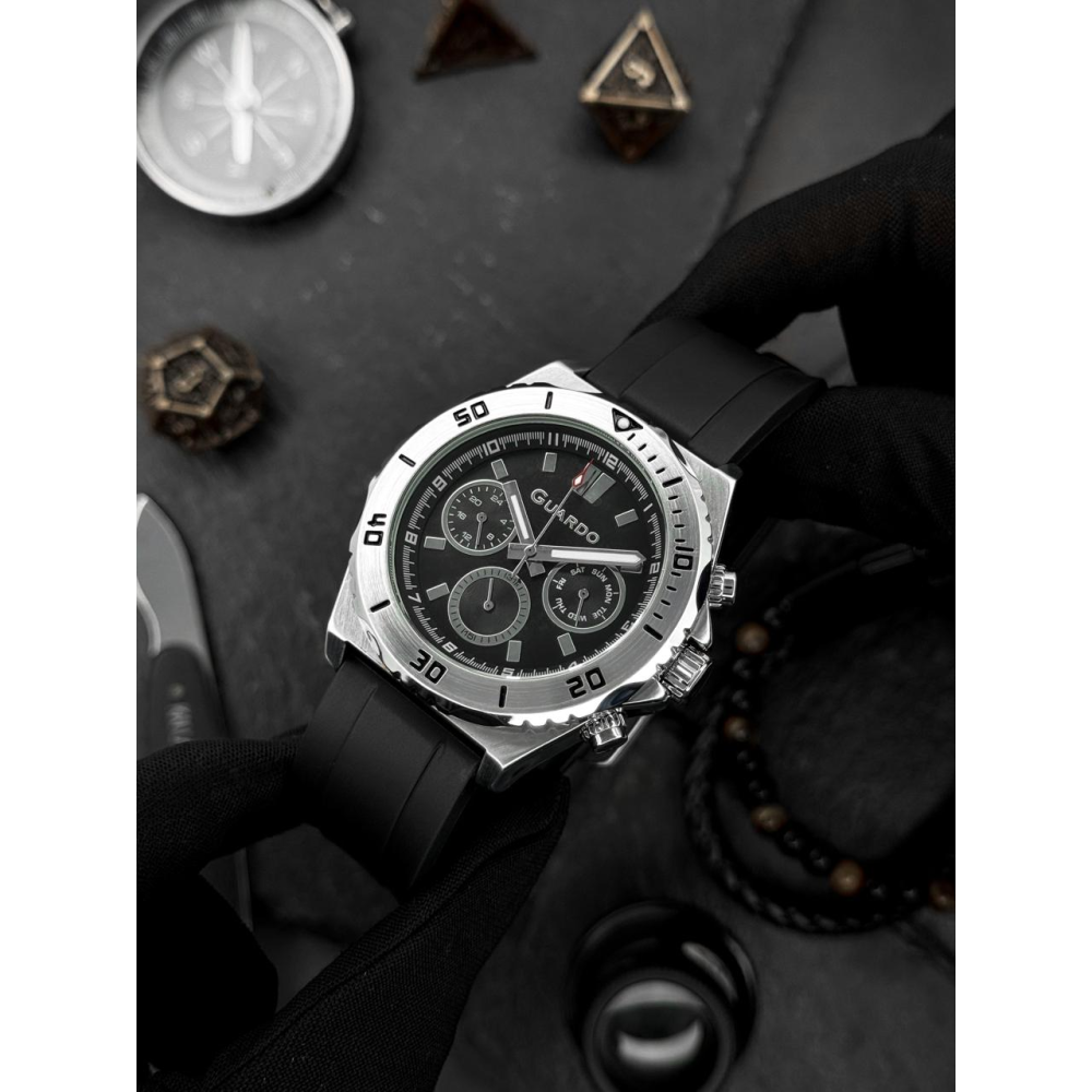  Чоловічий годинник GUARDO 012757-1 silver-black