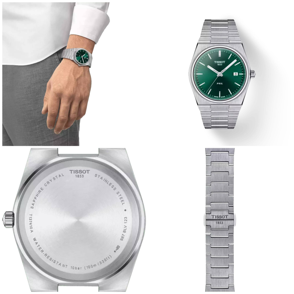 Чоловічий годинник Tissot PRX T137.410.11.091.00 Green Dial