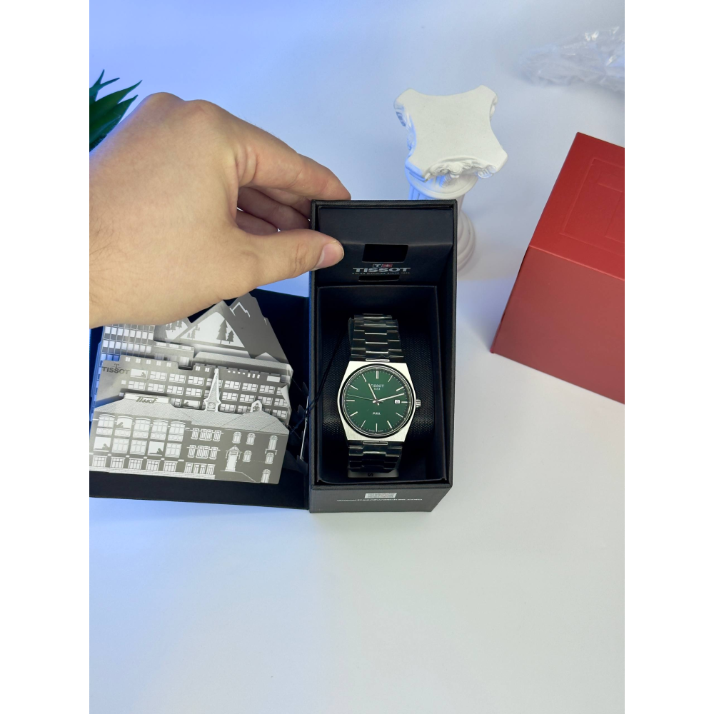 Чоловічий годинник Tissot PRX T137.410.11.091.00 Green Dial