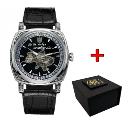 Часы механические Awarder 021-3D Скелетон Где бы ни был Silver-Black